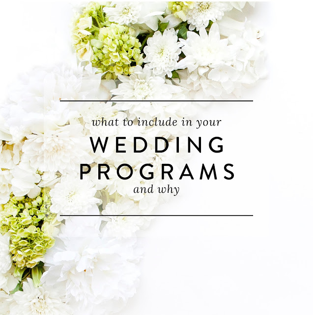 What to include in your Wedding Programs by Blush Paper Co.