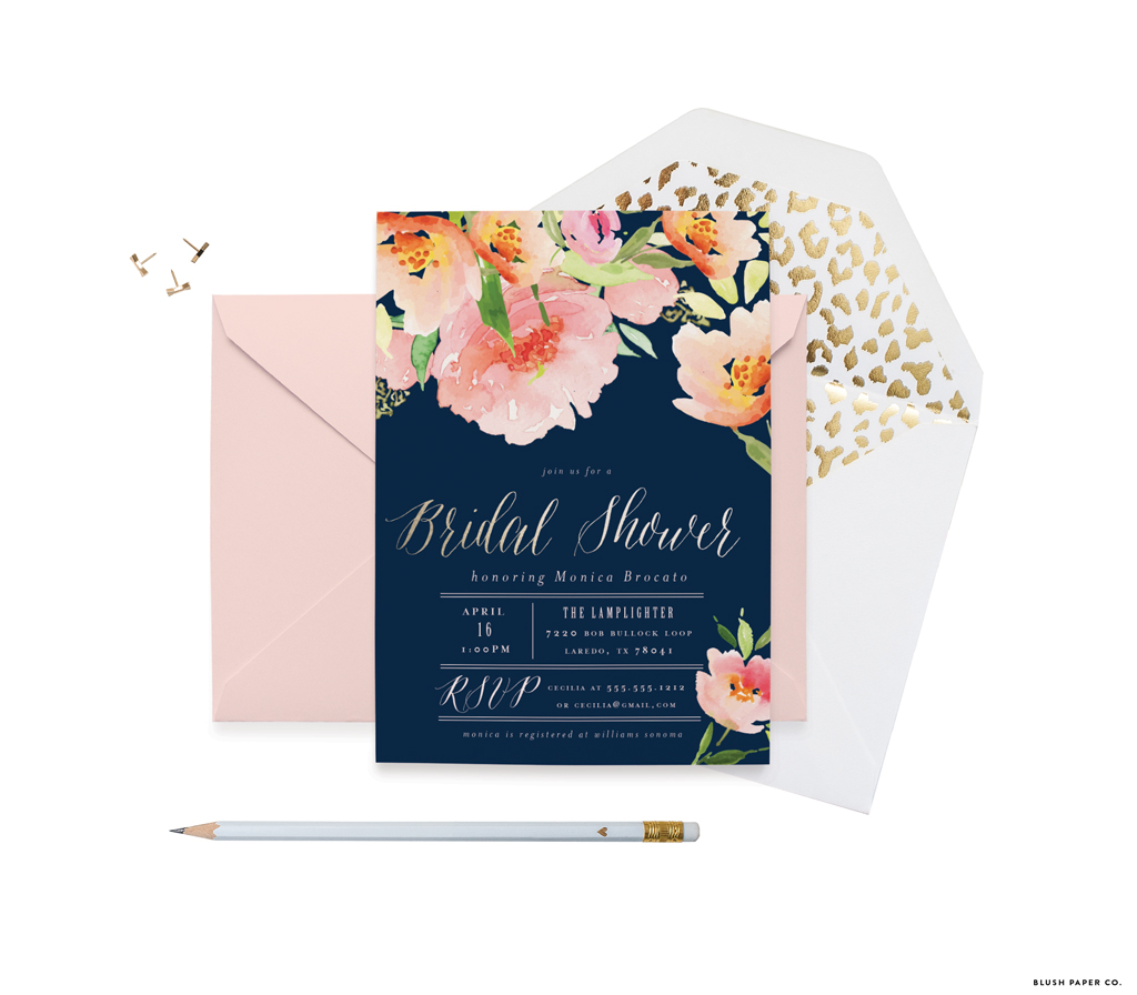 Botanical Bridal Shower Invitations by Blush Paper Co.