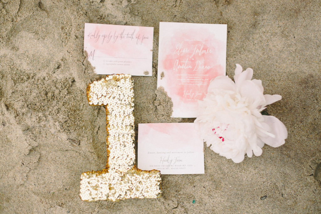 Peach Watercolor Wedding by Blush Paper Co.
