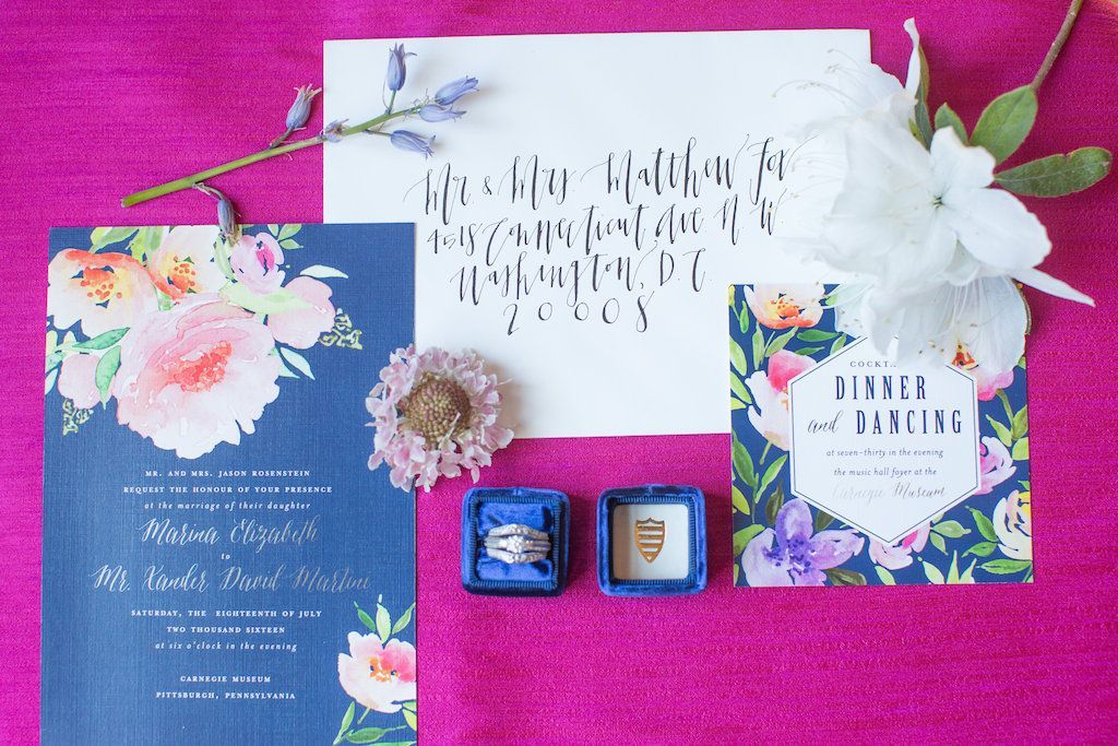 floral watercolor wedding invitations by blush paper co