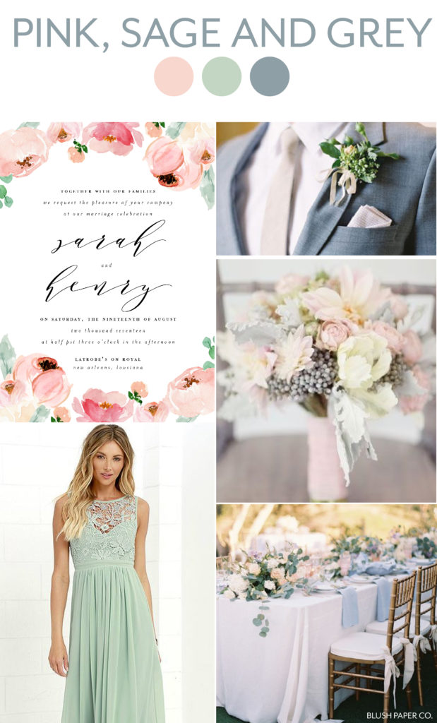 pink, sage and grey wedding inspiration | blush paper co.