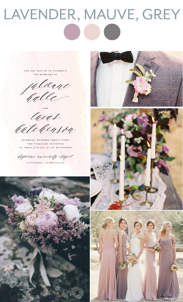 Lavender, Mauve and Grey Wedding Inspiration | Blush Paper Co.