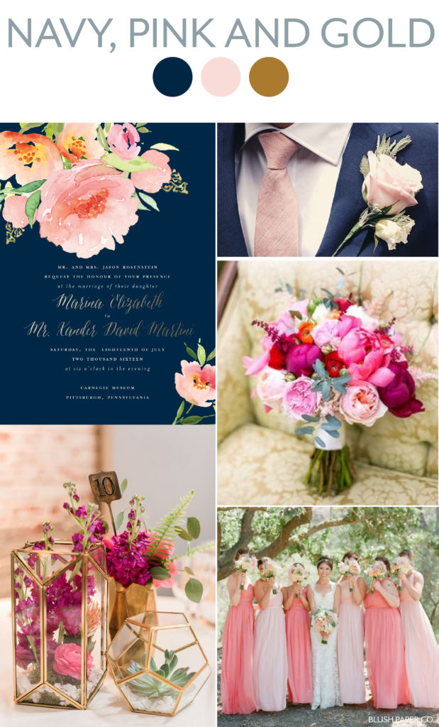Navy, Pink and Gold Wedding Inspiration | Blush Paper Co.