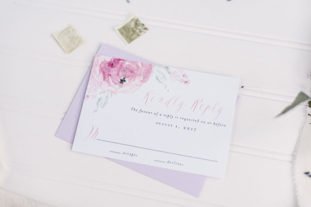 Purple Rose Watercolor Wedding Invitations | Blush Paper Co.