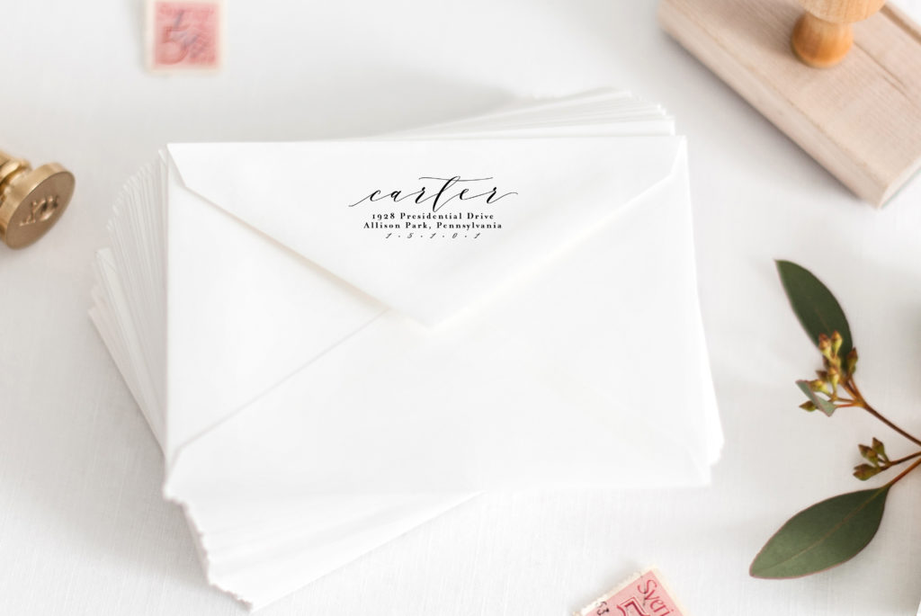 Romantic Script Self Inking Stamp | Blush Paper co.