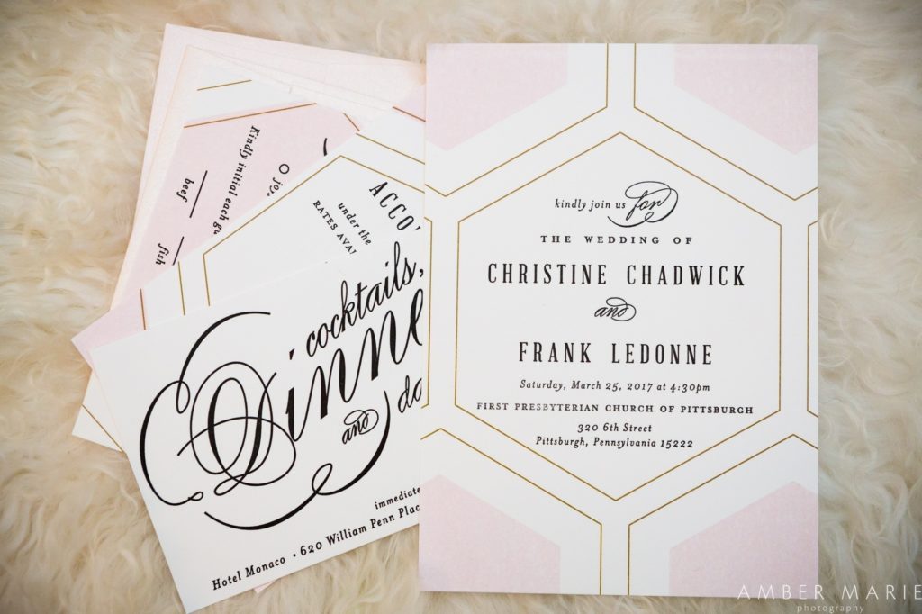 Pink and Black Letterpress Wedding Invitations | Blush Paper Co.