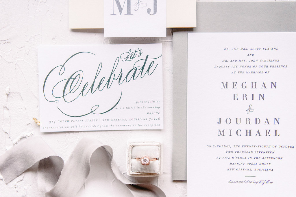 Grey Letterpress Wedding Invitation | Blush Paper Co.