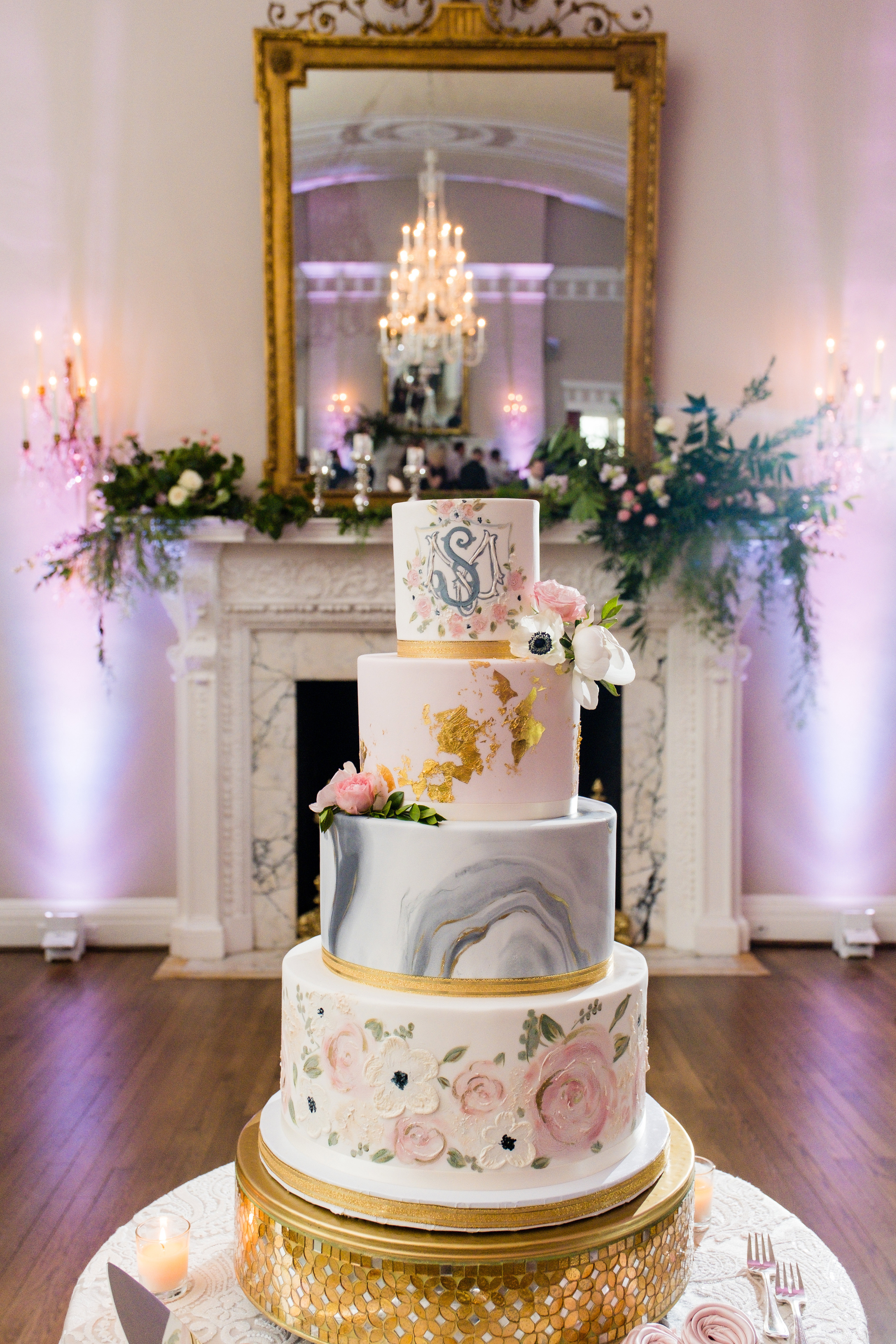 Monogram on Wedding Cake