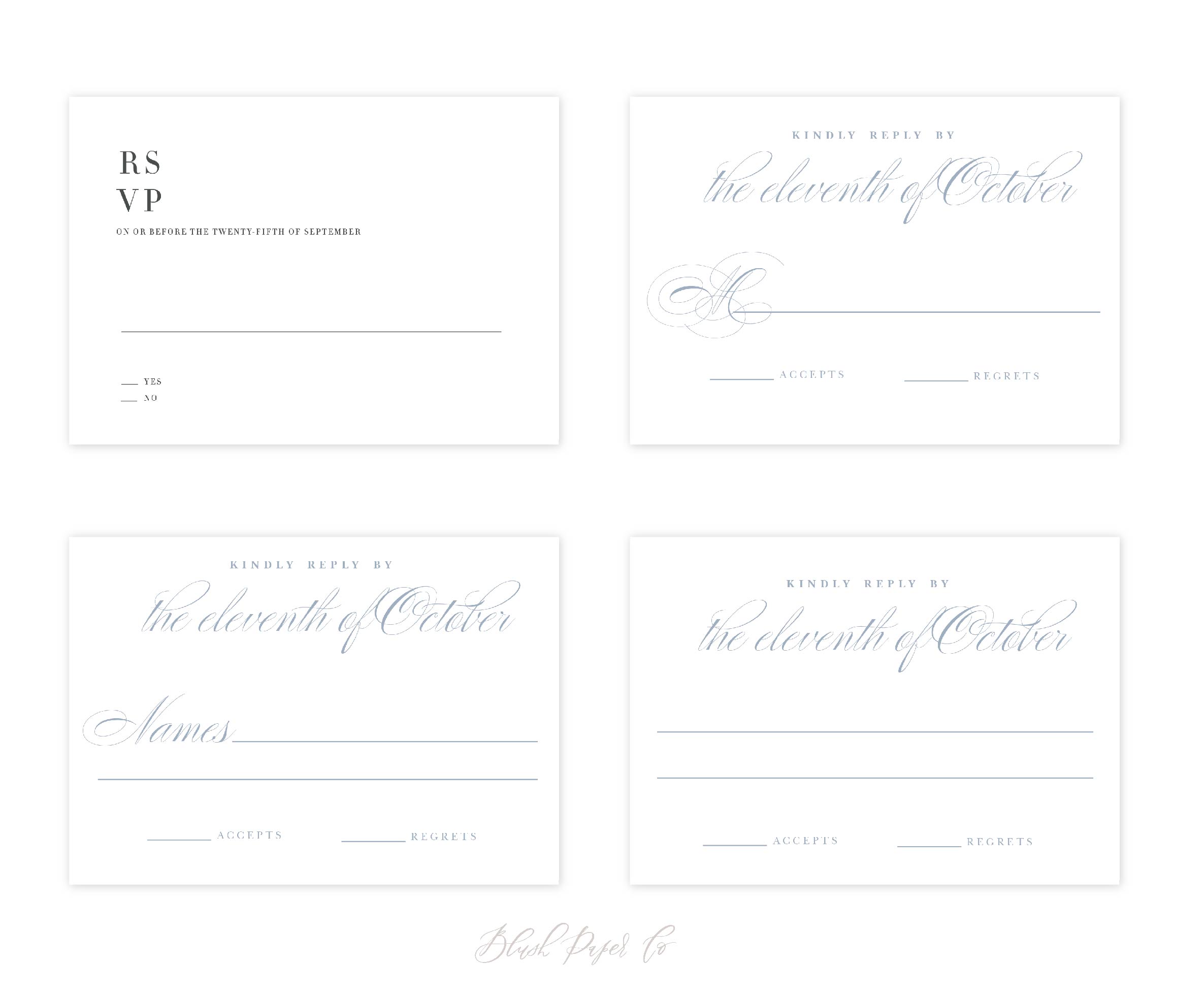 How to word your Reply Cards | Blush Paper Co.