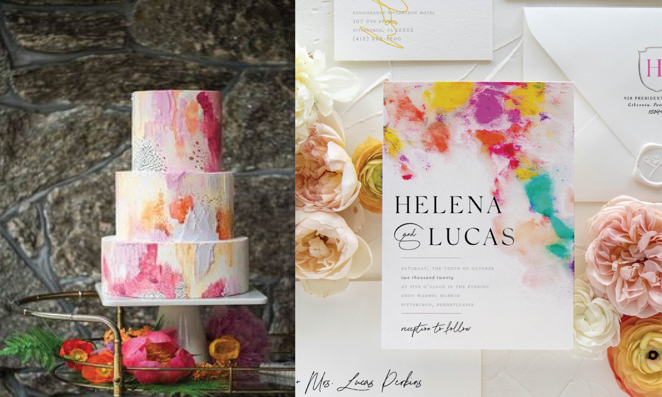 12 Amazing Wedding Cake &amp; Invitation Combos