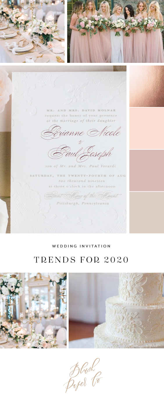 Wedding Invitation Trends for 2020 Blush Paper co.