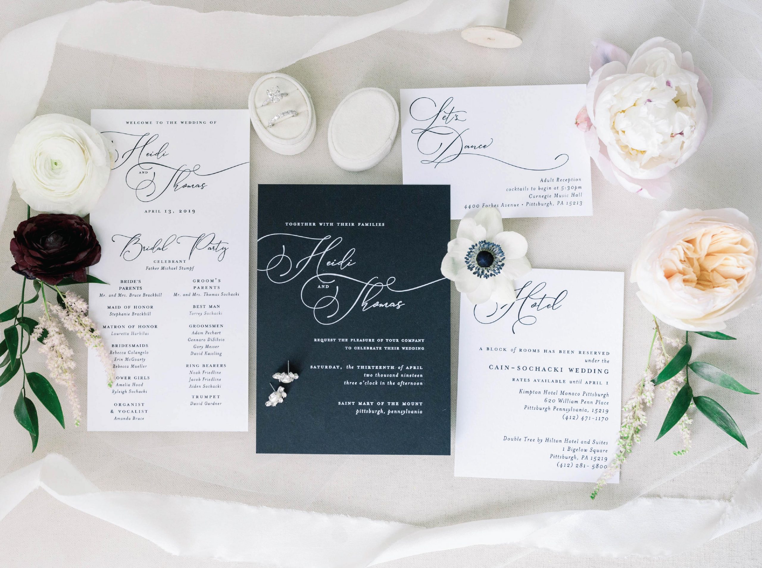 Black and White Typography Wedding Invitations