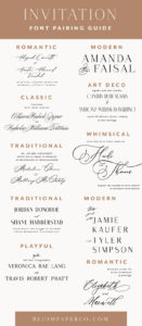 wedding font pairing guide - blog.blushpaperco.com